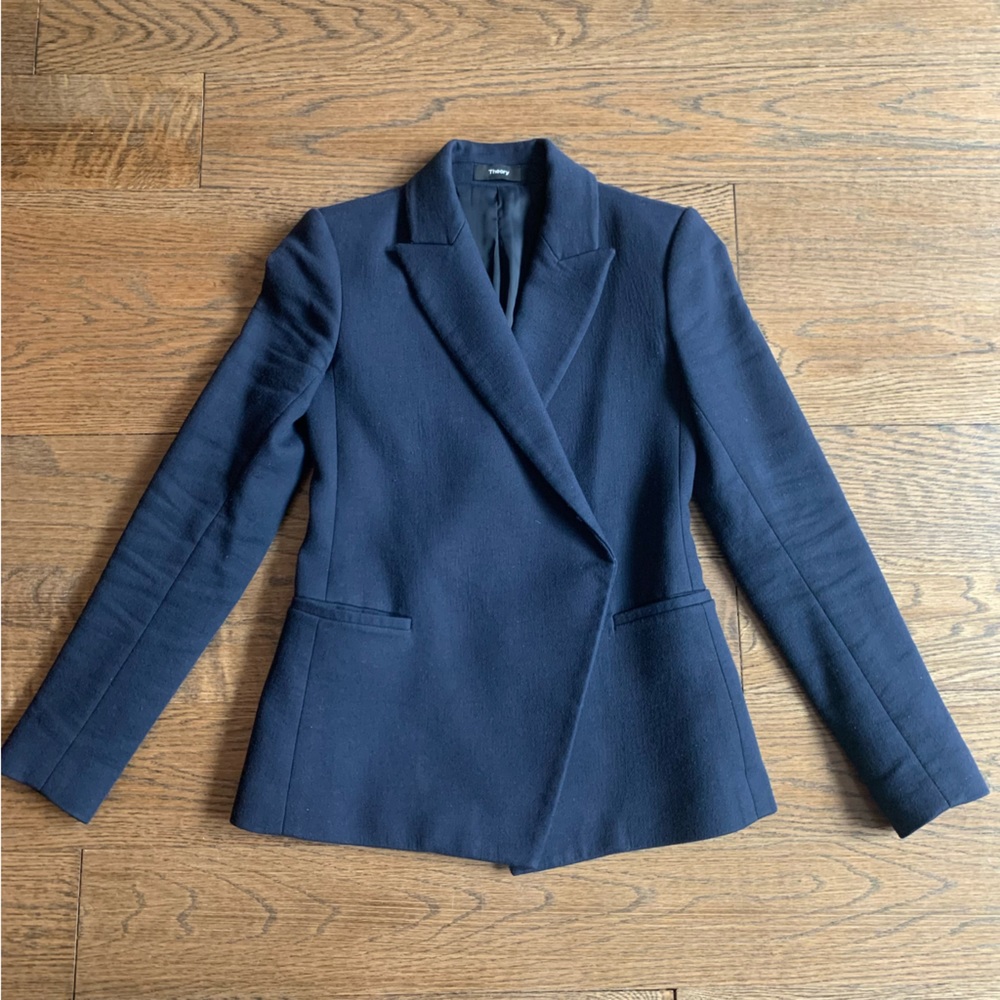 Theory | Hadley Belted Navy Blazer | Size 00